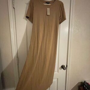 Elegant Camel Color Maxi Dress
